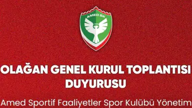 Amedspor'da yönetim olağan genel kurul tarihini resmen açıkladı