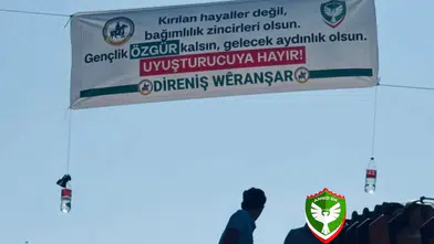Amedspor taraftarları Viranşehir'de uyuşturucuya karşı bayrak açtı