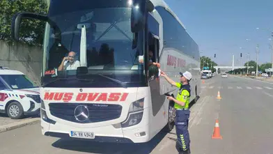 Muş Bingöl kara yolunda otobüslere yönelik kapsamlı trafik denetimi yapıldı