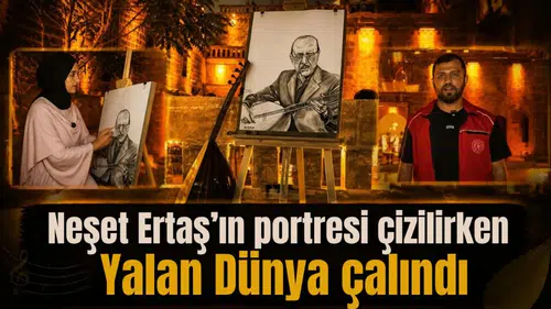 Neşet Ertaş’ın portresi çizilirken Yalan Dünya çalındı