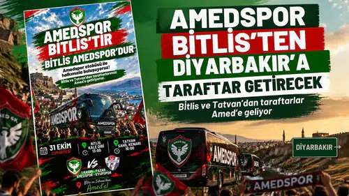 Amedspor-Eyüpspor maçı öncesi anlamlı organizasyon: Taraftarlar Bitlis' ve Tatvan'dan gelecek