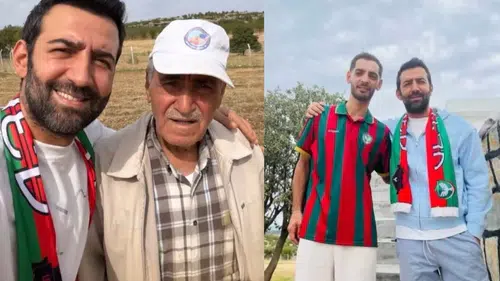 Ferit Kaya'dan memleketi Diyarbakır'da anlamlı paylaşım: Amedspor atkısıyla babasının yanında