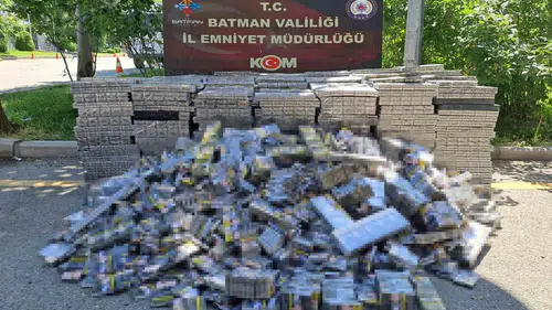 Batman yolunda yakalanan kaçak sigaralar emniyeti harekete geçirdi