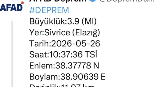 Elazığ güne iki sarsıntıyla uyandı