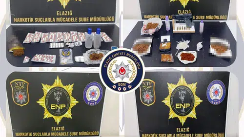 Elazığ narkotik ekiplerinden iki haftalık geniş çaplı operasyon