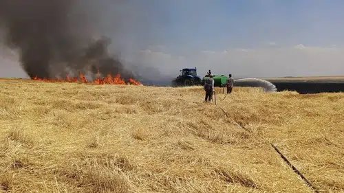 Diyarbakır’da anız yangını yüzlerce dönümü küle çevirdi