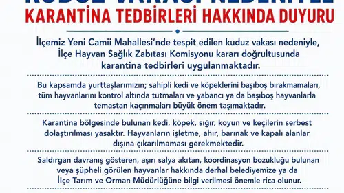 Van Edremit'te kuduz alarmı verildi