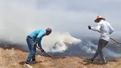 Yüksekova Çatma köyünde büyük yangın bin balya otu yaktı