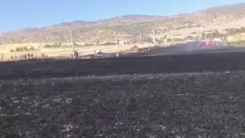 Silvan kırsalında hasat sonrası çıkan yangın 100 dönümü küle çevirdi