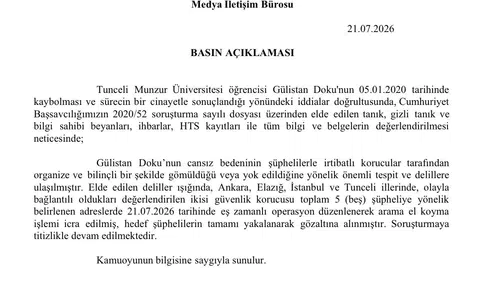 Gülistan Doku soruşturmasında yeni bulgular cenazenin gizlendiğini ortaya koydu