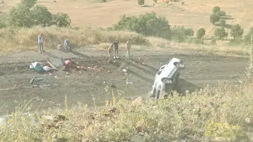 Elazığda kontrolden çıkan kamyonet şarampole uçtu