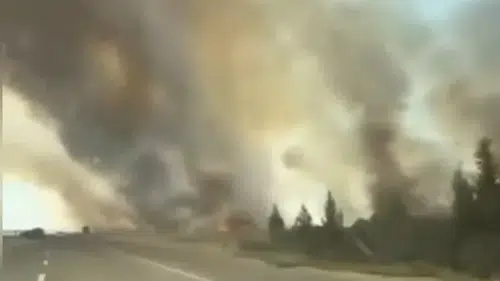 Nusaybin sınırındaki mayınlı alanda anız yangını trafiği aksattı