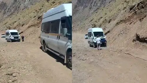 Turist otobüsleri Cennet-Cehennem Vadisi yolunda mahsur kaldı