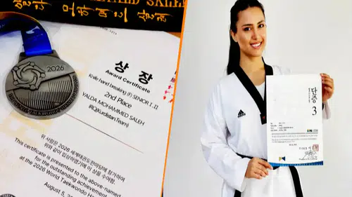 Kürdistanlı sporcudan Seul’de büyük başarı: Dünya ikincisi olarak kürsüye çıktı