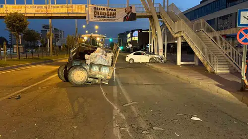 Batman Gültepe Mahallesinde traktör ve otomobil kazası yaşandı