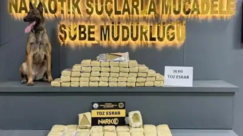 Diyarbakır polisi bir araçta 56 kilo esrar yakaladı