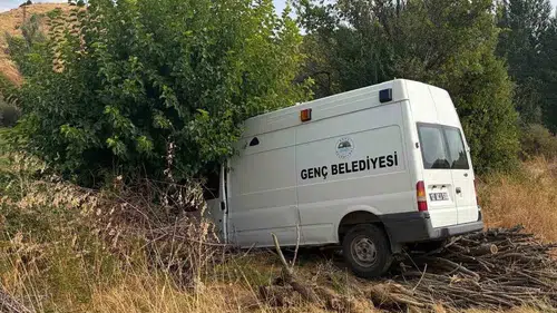 Bingöl Genç ilçesinde belediye minibüsü ağaca çarptı