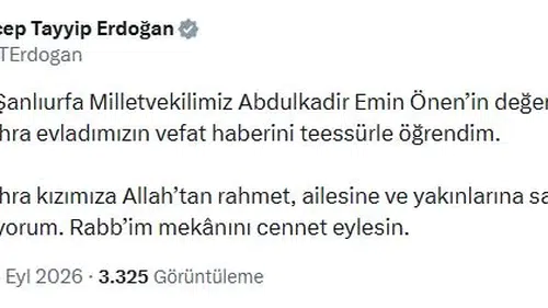 AK Parti Milletvekili Abdulkadir Emin Önen evlat acısıyla sarsıldı
