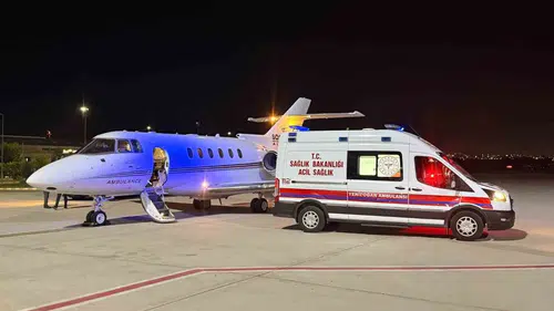 50 günlük Eylül bebek ambulans uçakla Konya'ya sevk edildi