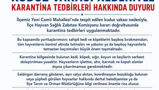 Van Edremit'te kuduz alarmı verildi