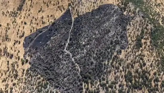 Kulp kırsalında çıkan yangın 50 dönümlük araziyi küle çevirdi