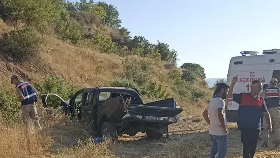 Elazığ Palu yolunda kamyonet devrildi