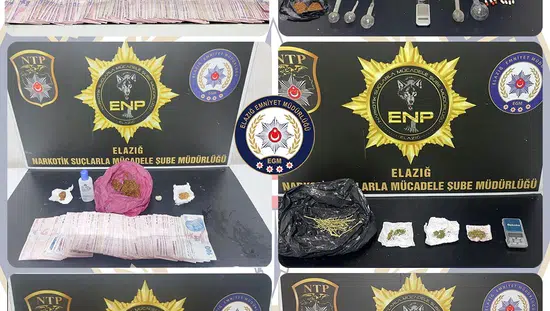 Elazığ polisinden zehir tacirlerine yönelik geniş çaplı operasyon