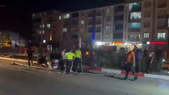 Elazığ Kovancılar'da köpeğe çarpan otomobil direğe girdi