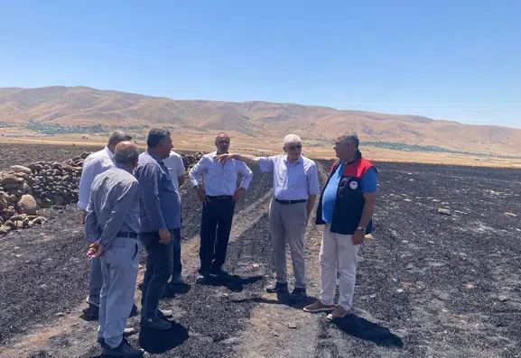 Karakoçan’da tarım arazilerini yakan yangın sonrası ekipler sahaya indi