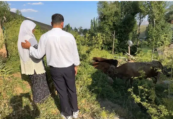 Yüksekova’da ineğini kaybeden Ayni teyzenin yüzü yeni yardımlarla güldü