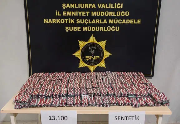Suruç'ta narkotik ekiplerinin aracında 13 bin hap çıktı
