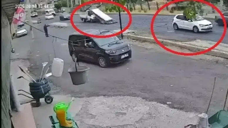 Diyarbakır-Silvan yolundaki tehlikeli anlar kamerada