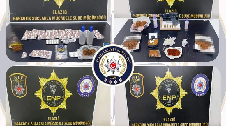 Elazığ narkotik ekiplerinden iki haftalık geniş çaplı operasyon