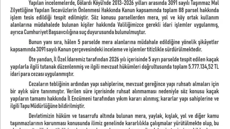 Elazığ’da mera alanlarına kaçak yapı dikenlere büyük ceza