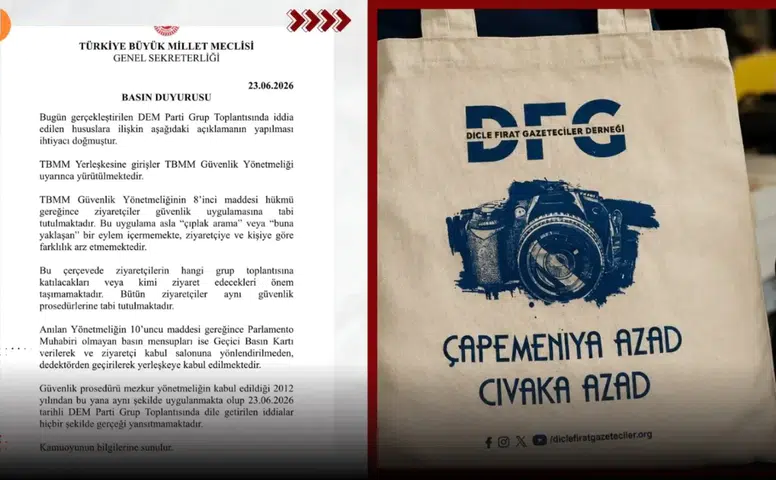 Meclis'teki çanta ve arama tartışmasına TBMM'den yanıt: "İddialar gerçeği yansıtmıyor"