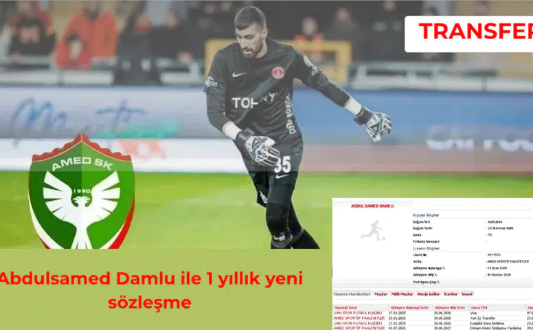 Amedspor kalede istikrarı seçti: Abdulsamed Damlu ile 1 yıllık yeni sözleşme