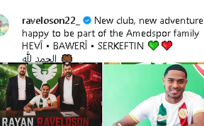 Amedspor'un yeni yıldızı Raveloson'dan Kürtçe mesaj: "Hevî, Bawerî, Serkeftin"