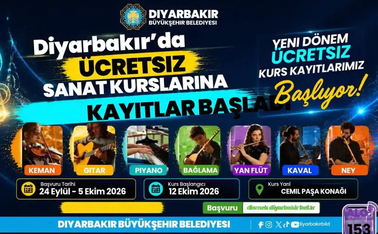 Diyarbakır’da ücretsiz sanat kurslarına kayıtlar başladı