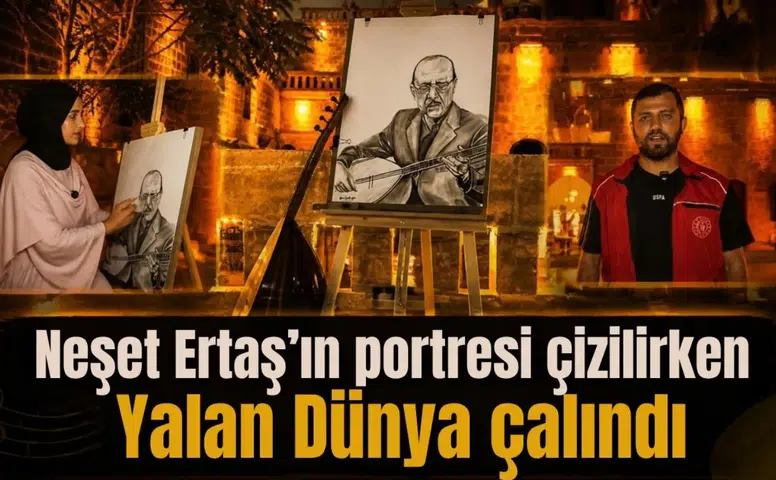 Neşet Ertaş’ın portresi çizilirken Yalan Dünya çalındı