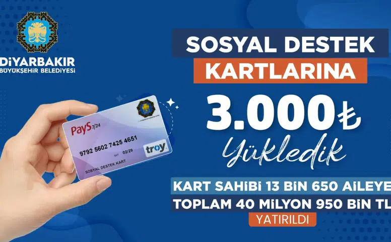 Diyarbakır’da 13 bin 650 kişinin kartına 3 bin TL yatırıldı: Ödemeler başladı