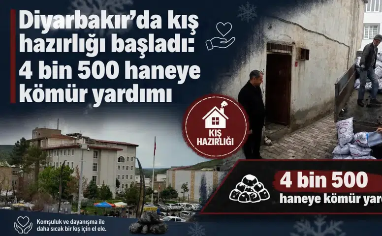 Diyarbakır’da kış hazırlığı başladı: 4 bin 500 haneye kömür yardımı