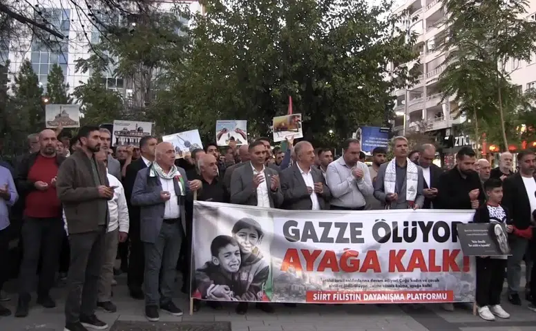 Siirt halkı Aksa Tufanı yıl dönümünde Filistin için bir araya geldi