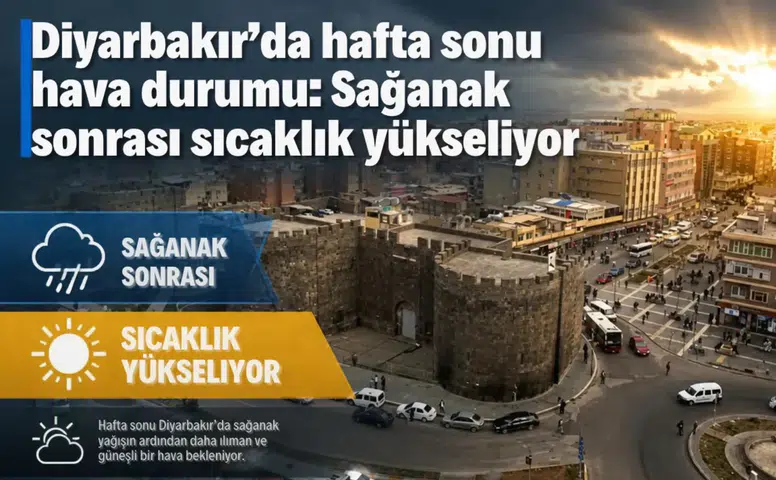 Diyarbakır’da hafta sonu hava durumu: Sağanak sonrası sıcaklık yükseliyor