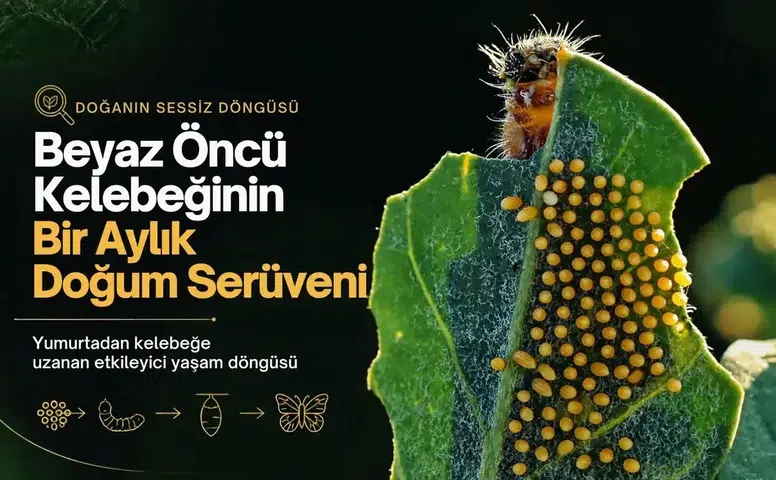 Beyaz öncü kelebeğinin yaşam döngüsü: Diyarbakır'da bir aylık doğum serüveni kaydedildi