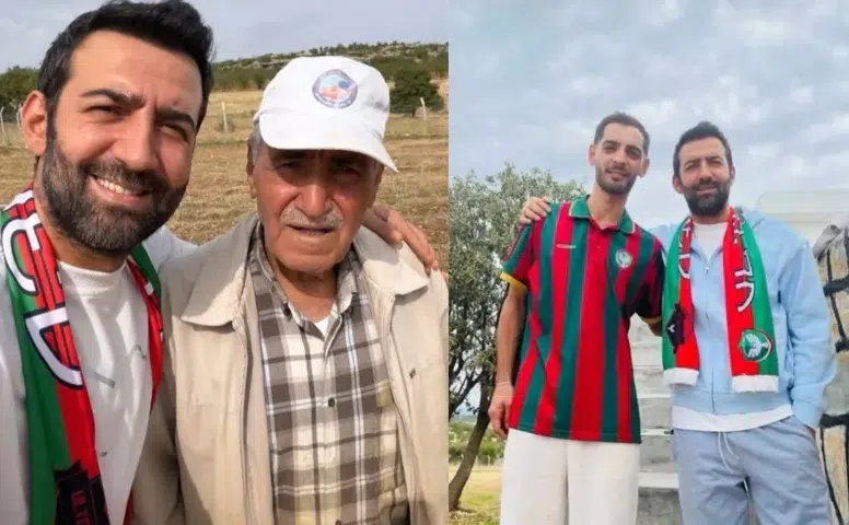 Ferit Kaya'dan memleketi Diyarbakır'da anlamlı paylaşım: Amedspor atkısıyla babasının yanında