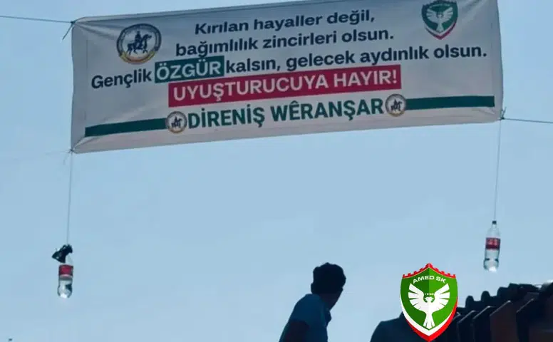 Amedspor taraftarları Viranşehir'de uyuşturucuya karşı bayrak açtı