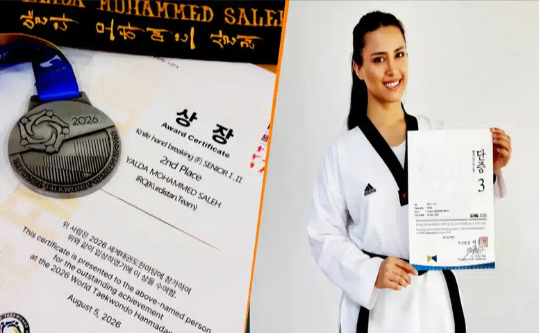 Kürdistanlı sporcudan Seul’de büyük başarı: Dünya ikincisi olarak kürsüye çıktı
