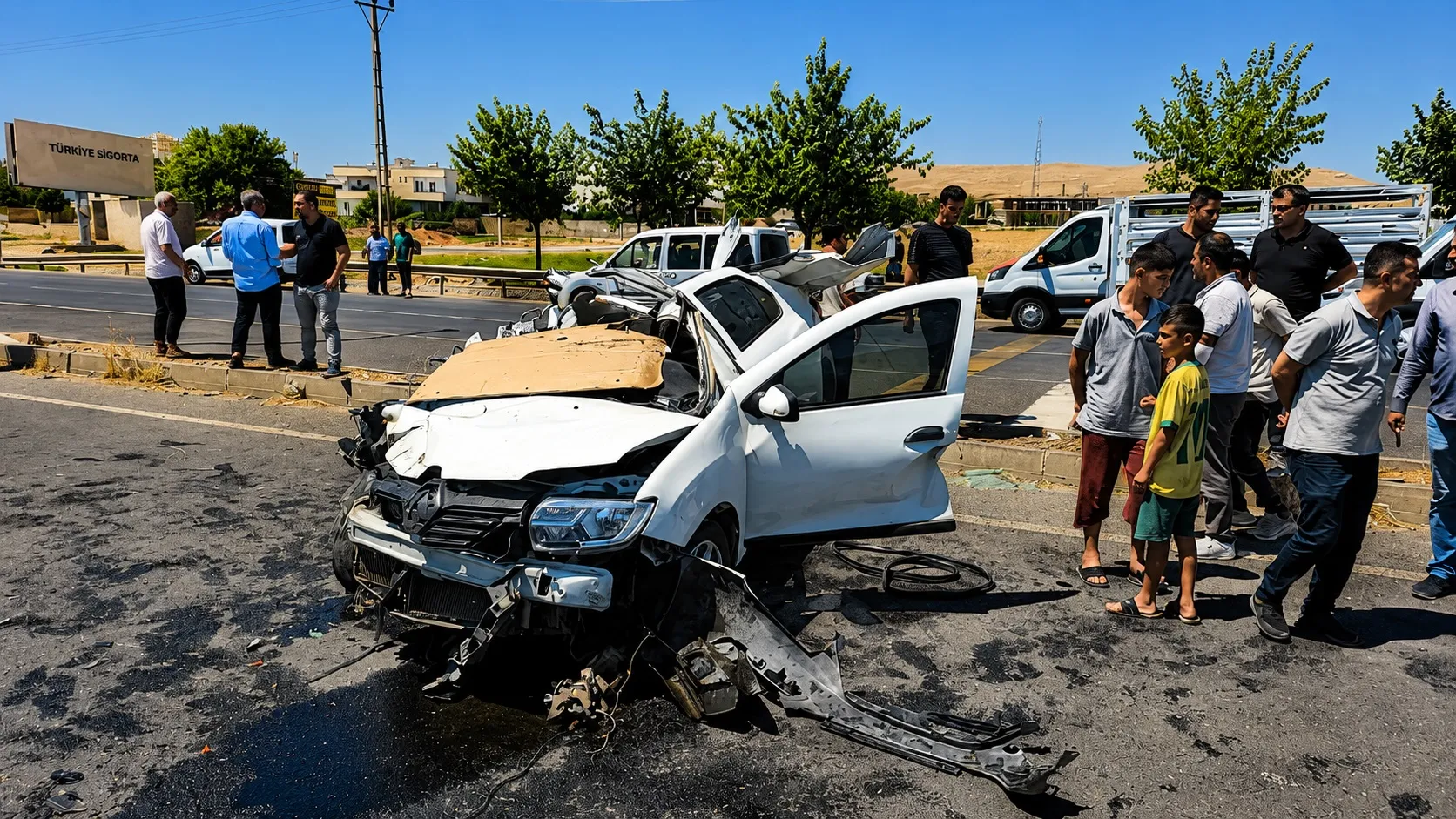Şanlıurfa yolunda TIR ile çarpışan sürücü hastaneye kaldırıldı
