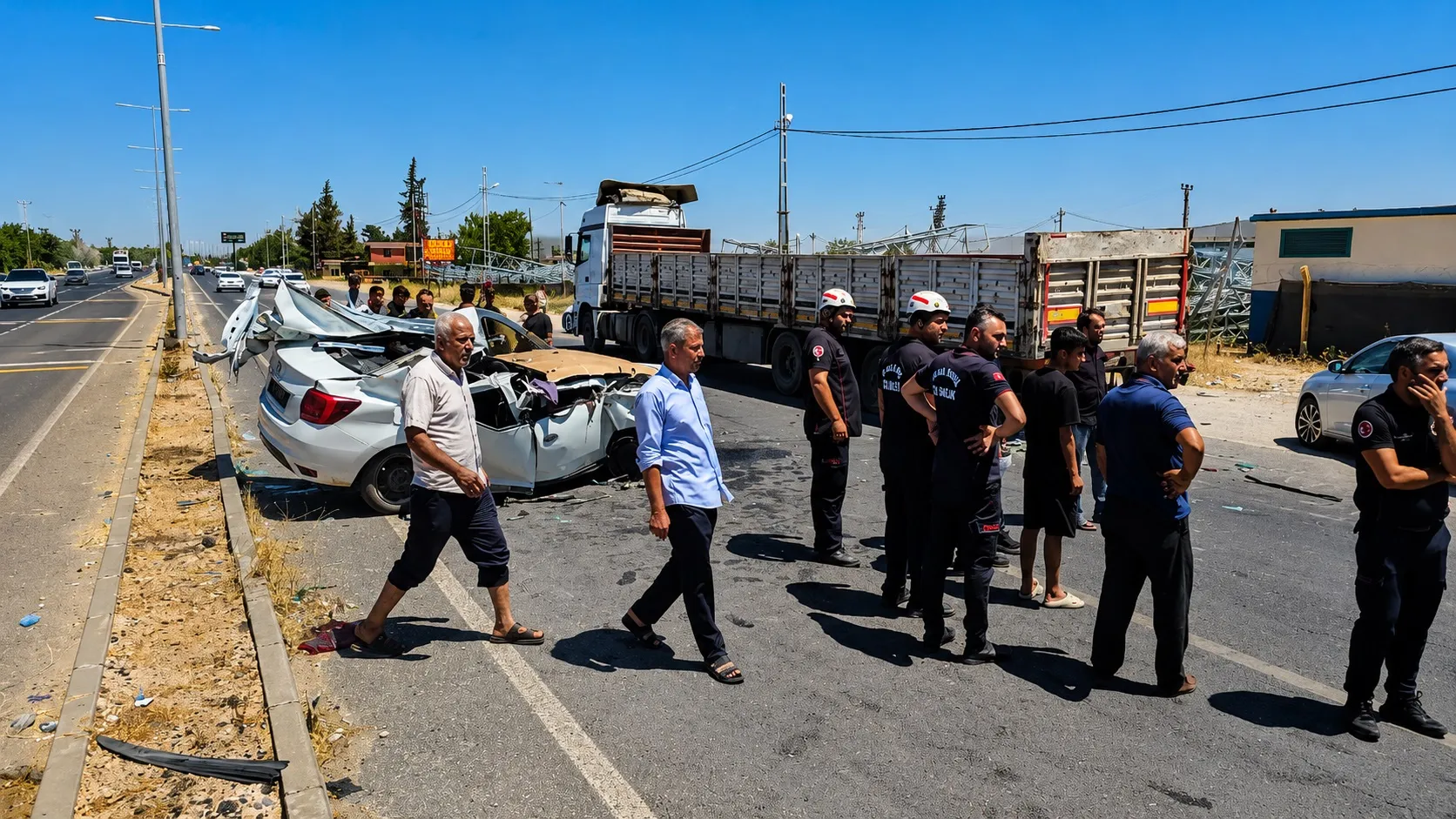 Şanlıurfa yolunda TIR ile çarpışan sürücü hastaneye kaldırıldı