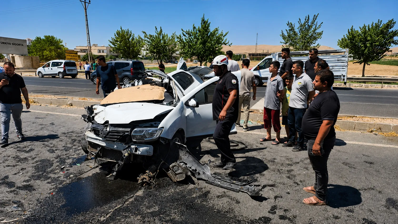 Şanlıurfa yolunda TIR ile çarpışan sürücü hastaneye kaldırıldı